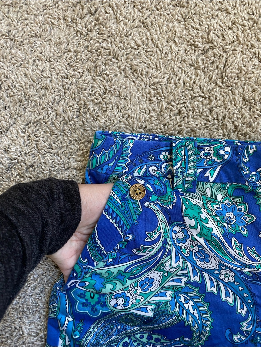 Ralph Lauren Blue Paisley Bermuda Shorts - Picture 2 of 9